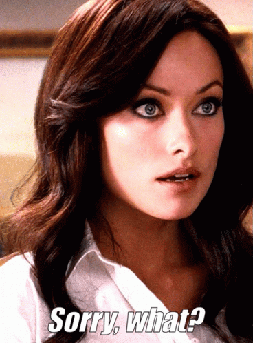 A Woman Says " Sorry What " In Front Of Her GIF