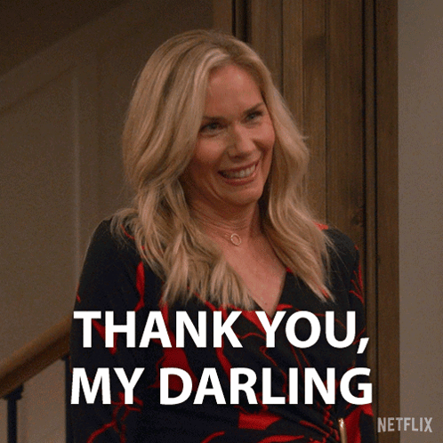 A Woman Says Thank You My Darling On A Netflix Advertisement GIF