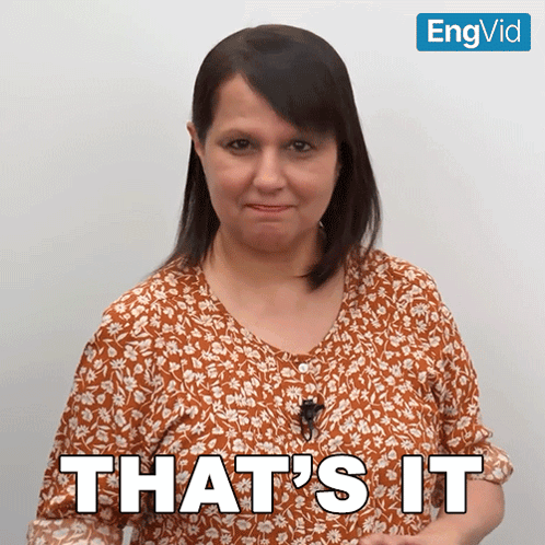 A Woman Says That 'S It In Front Of A White Wall GIF