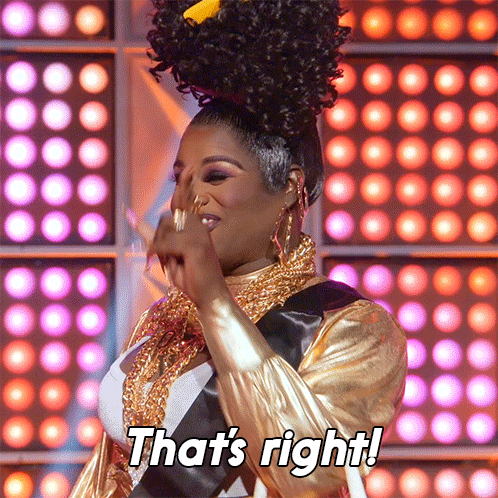 Woman Saying That's Right In Front Of Lights GIF
