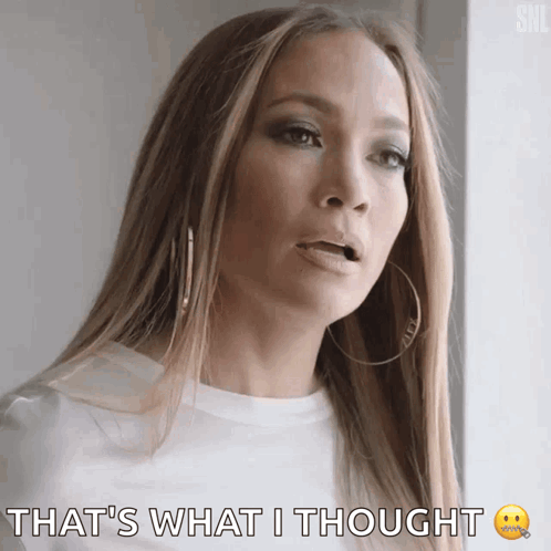 A Woman Says That 'S What I Thought With A Smiley Face On Her Face GIF