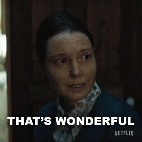 A Woman Says That 'S Wonderful On A Netflix Advertisement GIF