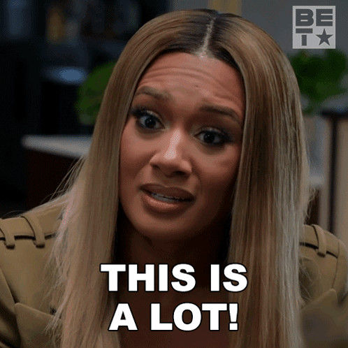A Woman Says This Is A Lot In Front Of A Be Icon GIF