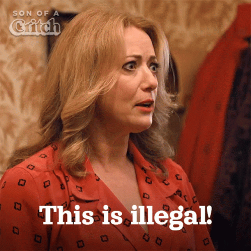 A Woman Says " This Is Illegal " While Wearing A Red Dress GIF