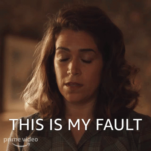 A Woman Says " This Is My Fault " In Front Of A Picture Of Her GIF