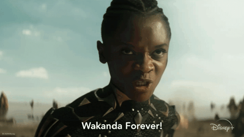 A Woman Says " Wakanda Forever " In A Disney + Ad GIF