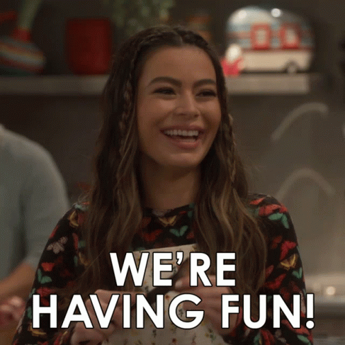 A Woman Says We 'Re Having Fun In A Cartoon GIF