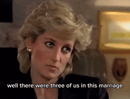 A Woman Says Well There Were Three Of Us In This Marriage In Front Of A Picture GIF