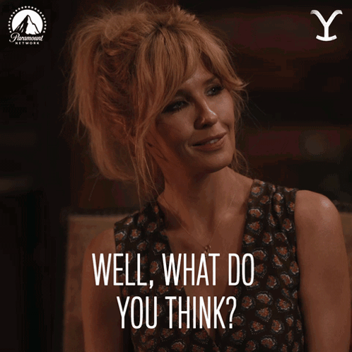 a woman says well what do you think on a paramount network ad