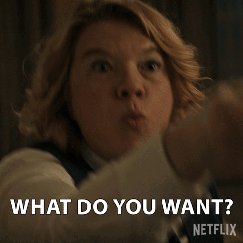 A Woman Says What Do You Want On A Netflix Ad GIF