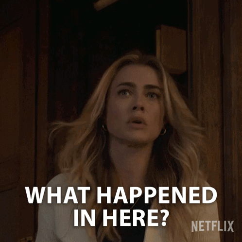 A Woman Says What Happened In Here In A Netflix Ad GIF