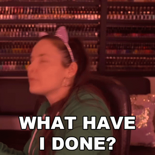 A Woman Says What Have I Done In Front Of A Wall Of Nails GIF
