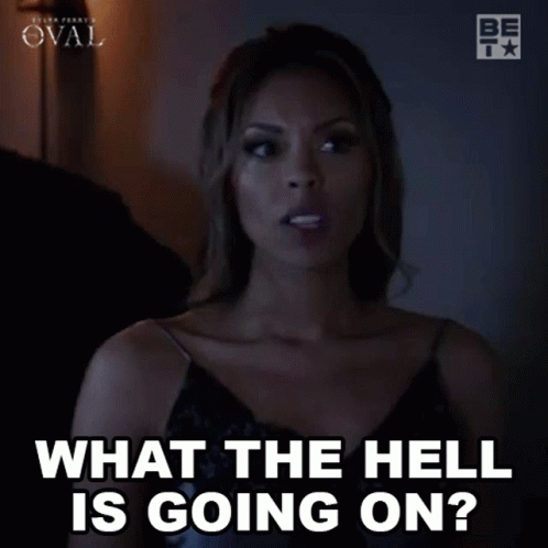 A Woman Says What The Hell Is Going On . GIF