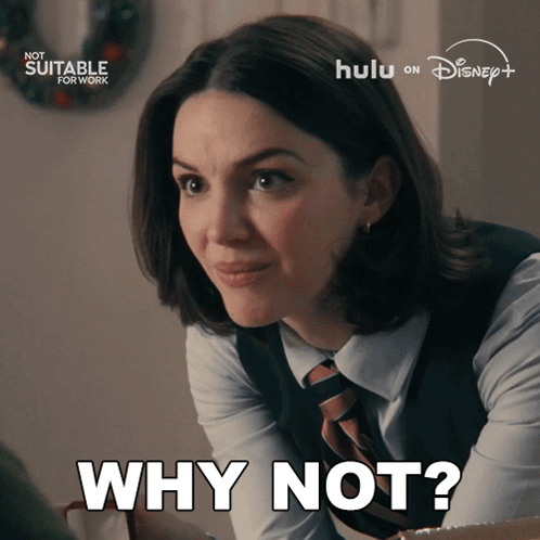 A Woman Says " Why Not " In A Disney Advertisement GIF