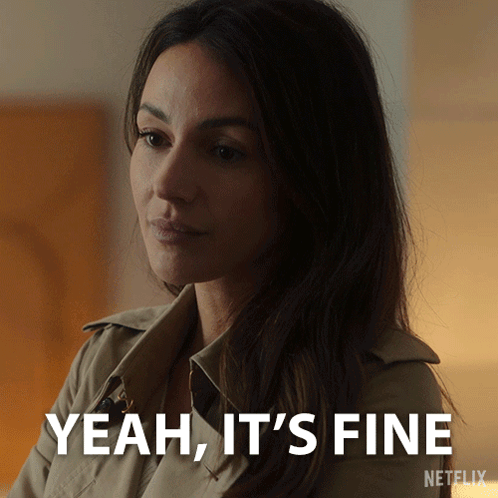 A Woman Says Yeah It 'S Fine On A Netflix Ad GIF