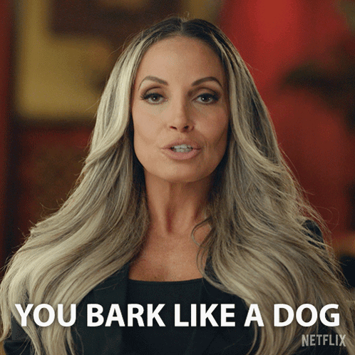 A Woman Says You Bark Like A Dog On A Netflix Ad GIF