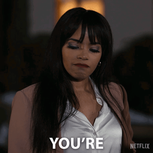 A Woman Says " You 'Re " In A Netflix Advertisement GIF