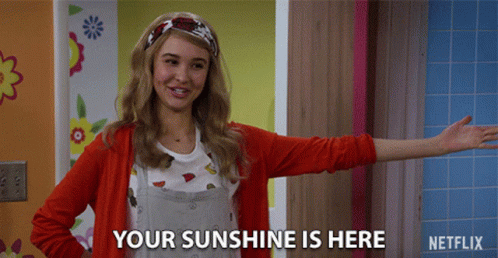 Woman Saying Your Sunshine Is Here In Front Of Netflix Ad GIF