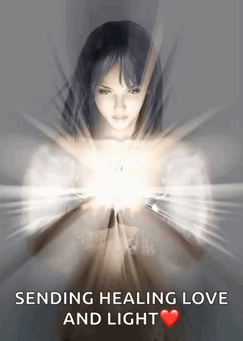 A Woman Sending Healing Love And Light With A Heart GIF
