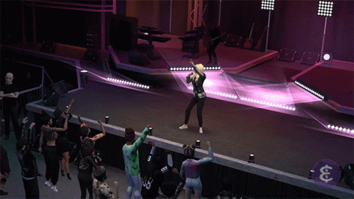 A Woman Singing In Front Of A Crowd Wearing A Number 33 Jersey GIF