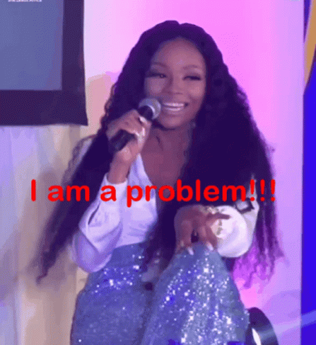 Woman Singing Into Microphone I Am A Problem GIF