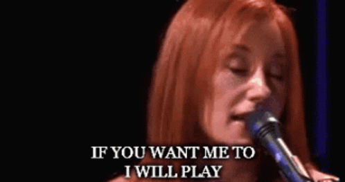 Woman Singing Into Microphone With If You Want Me GIF