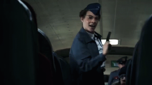 A Woman Sits On A Bus With The Words Next Naughty Child On The Bottom GIF