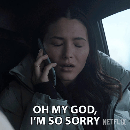 A Woman Sitting In A Car Talking On A Cell Phone Says Oh My God I 'M So Sorry Netflix GIF