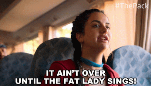 A Woman Sitting On A Bus Says It Ain 'T Over Until The Fat Lady Sings GIF