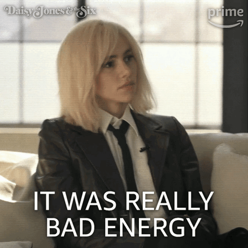 A Woman Sitting On A Couch With The Words It Was Really Bad Energy GIF
