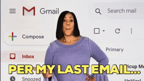 A Woman Stands In Front Of A Screen That Says Gmail GIF