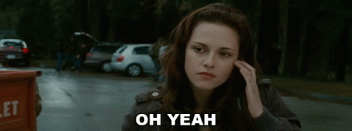 A Woman Talking On A Cell Phone With The Words Oh Yeah Written On The Bottom GIF