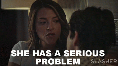 Woman Talking To Man Behind She Has A Serious Problem GIF