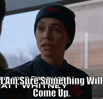 A Woman Wearing A Beanie And A Shirt Says I Am Sure Something Will Come Up GIF