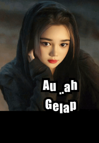 Woman In Black Hoodie With Au.Ah Gelap Text GIF