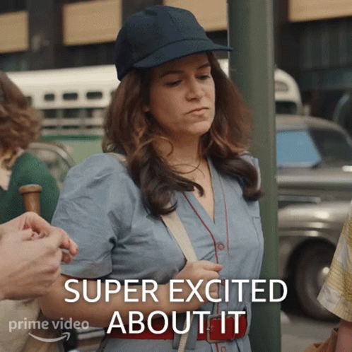 Woman In Blue Hat Excited About Something GIF