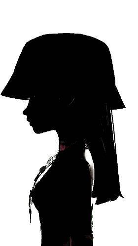 a woman wearing a bucket hat and a choker has a tattoo on her arm