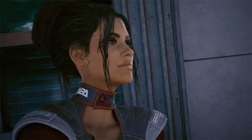 A Woman Wearing A Choker That Says Vba On It GIF