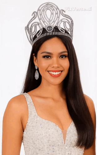 A Woman Wearing A Crown That Says Pixverse.ai GIF
