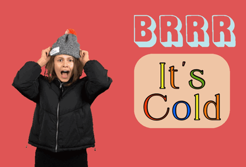 Woman Wearing Hat And Jacket With Cold Brrr GIF
