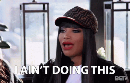 Woman In Hat Saying I Aint Doing This GIF