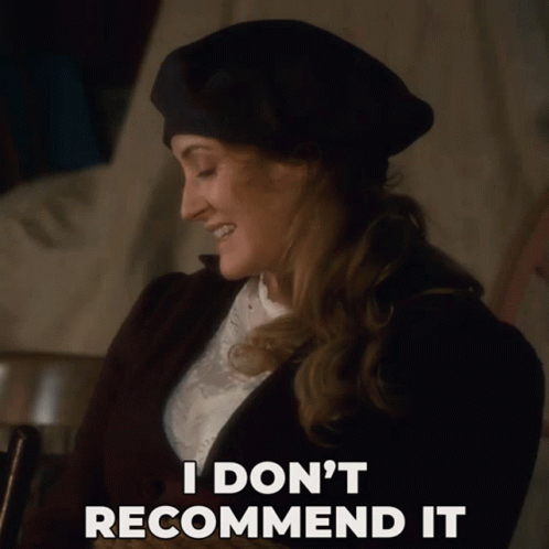Woman In Hat Saying I Don't Recommend It GIF