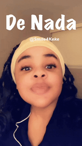 A Woman Wearing A Headband With The Word De Nada Written On It GIF