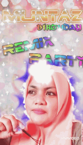 a woman wearing a hijab is on a poster that says " remix party "