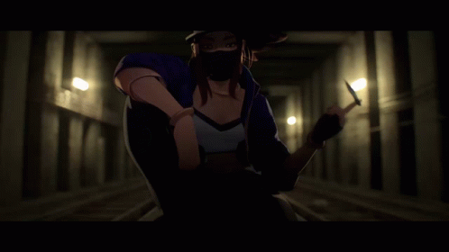 A Woman Wearing A Mask And A Hat That Says Lsk GIF