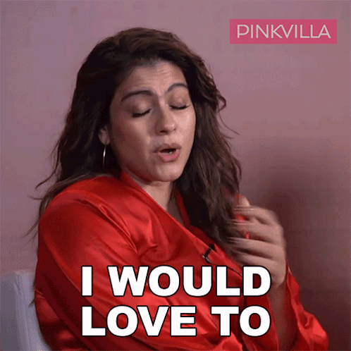 A Woman Wearing A Red Robe Says I Would Love To GIF