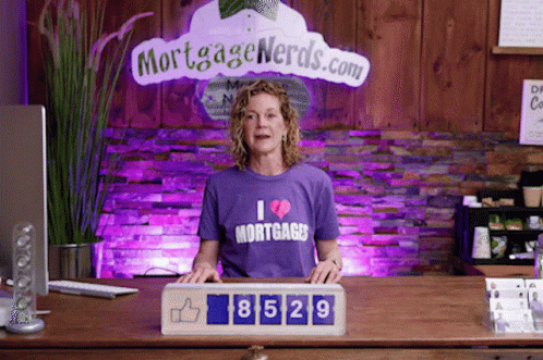 Woman Wearing I Love Mortgage Shirt GIF