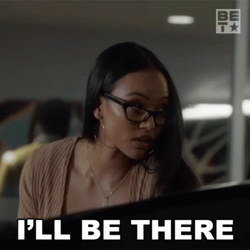 Woman Wearing Glasses Saying I'll Be There GIF