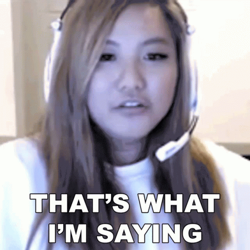 A Woman Wearing Headphones And A Headset Says That 'S What I 'M Saying GIF