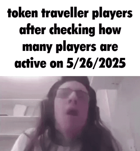 A Woman Wearing Headphones And Glasses Is Making A Funny Face While Talking About Token Traveller Players . GIF